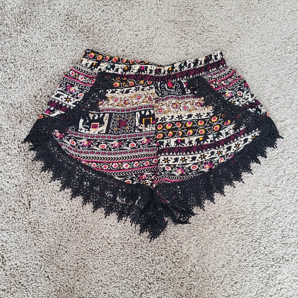 Lace Trim Wrap Shorts